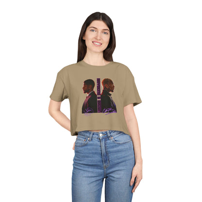 Raymond & Brown Crop Tee — Dual Profile Graphic Women's Crop Top