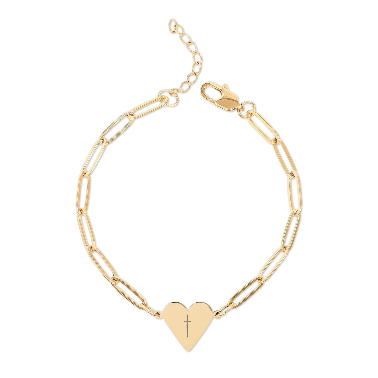 Paperclip Heart Bracelet-Cross