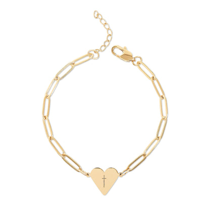Paperclip Heart Bracelet-Cross