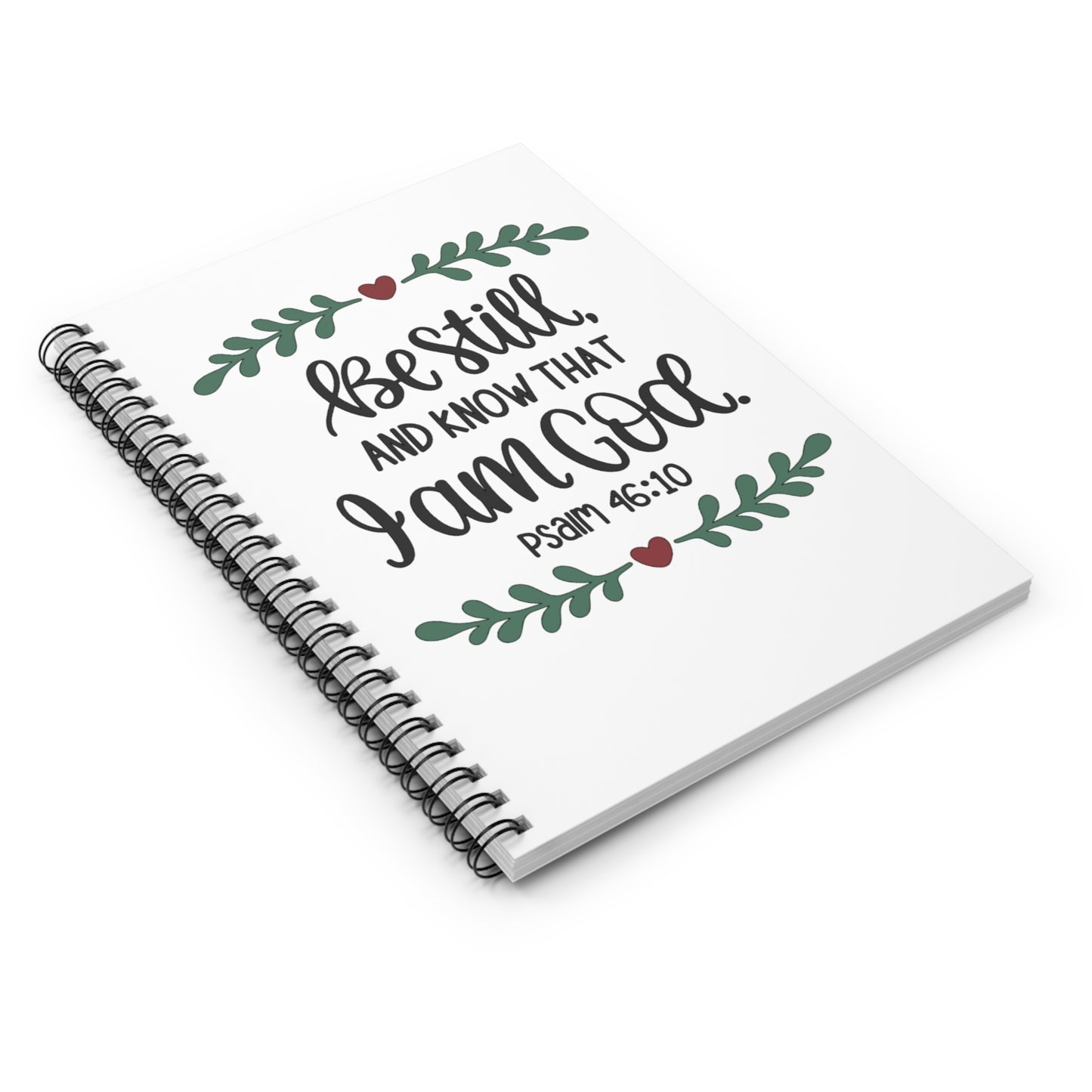 Be Still Psalm 46:10 Spiral Notebook — Christian Inspirational Journal