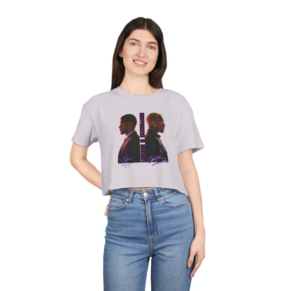 Raymond & Brown Crop Tee — Dual Profile Graphic Women's Crop Top