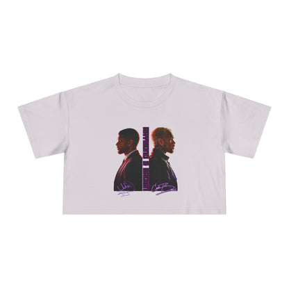 Raymond & Brown Crop Tee — Dual Profile Graphic Women's Crop Top