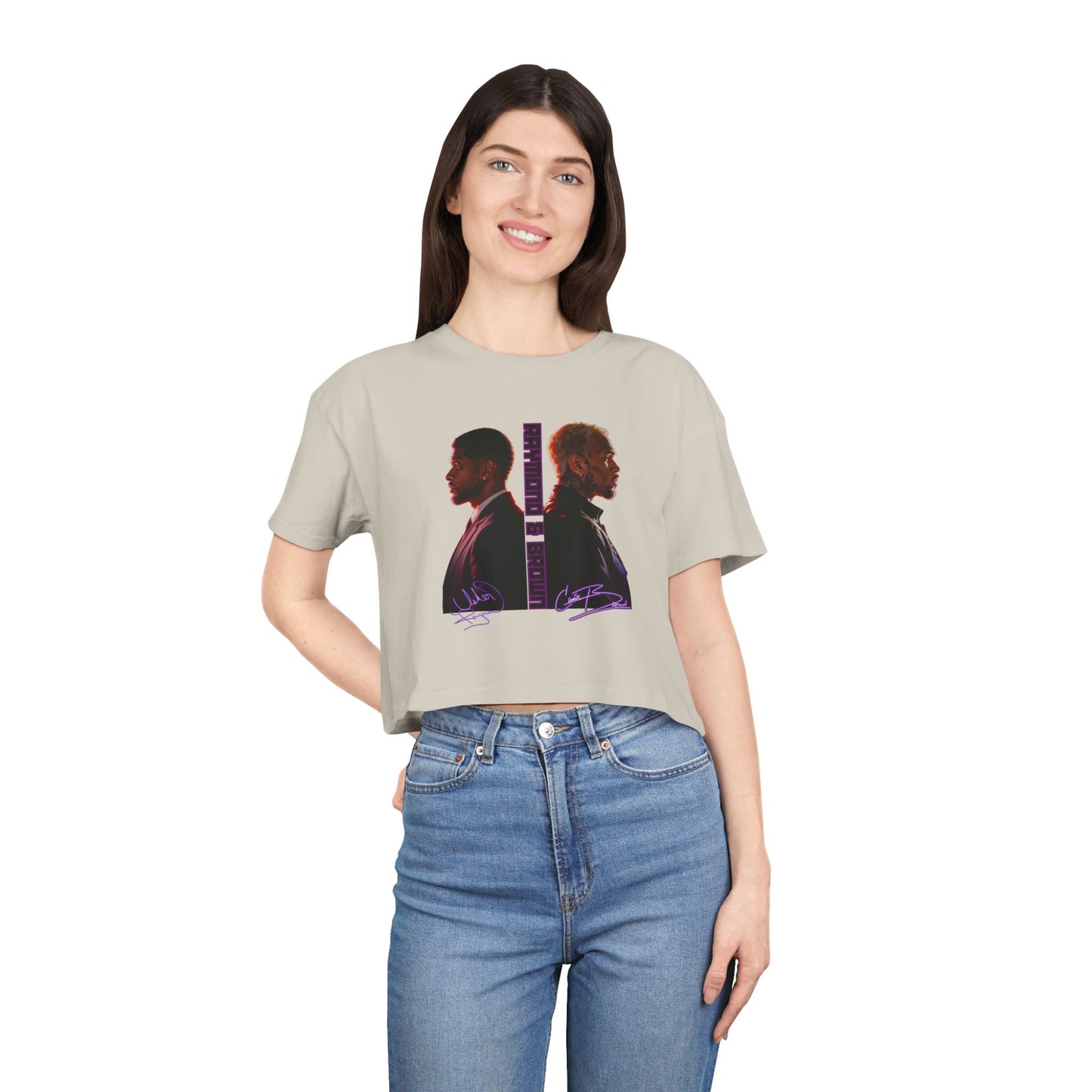 Raymond & Brown Crop Tee — Dual Profile Graphic Women's Crop Top
