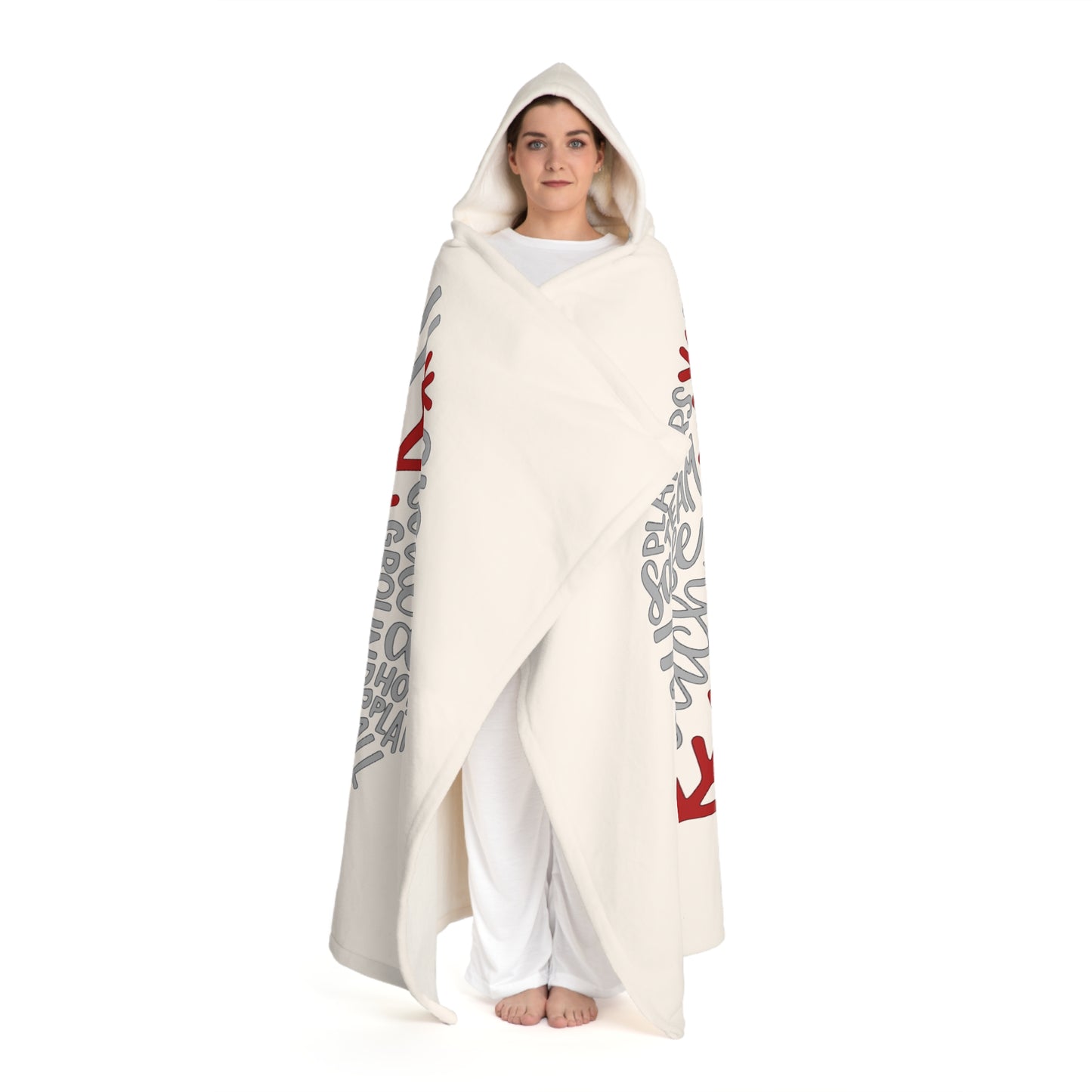 Hooded Sherpa Fleece Blanket — Cozy Oversized Wearable Throw with Hood