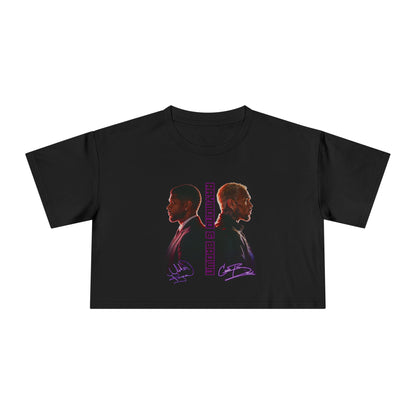 Raymond & Brown Crop Tee — Dual Profile Graphic Women's Crop Top
