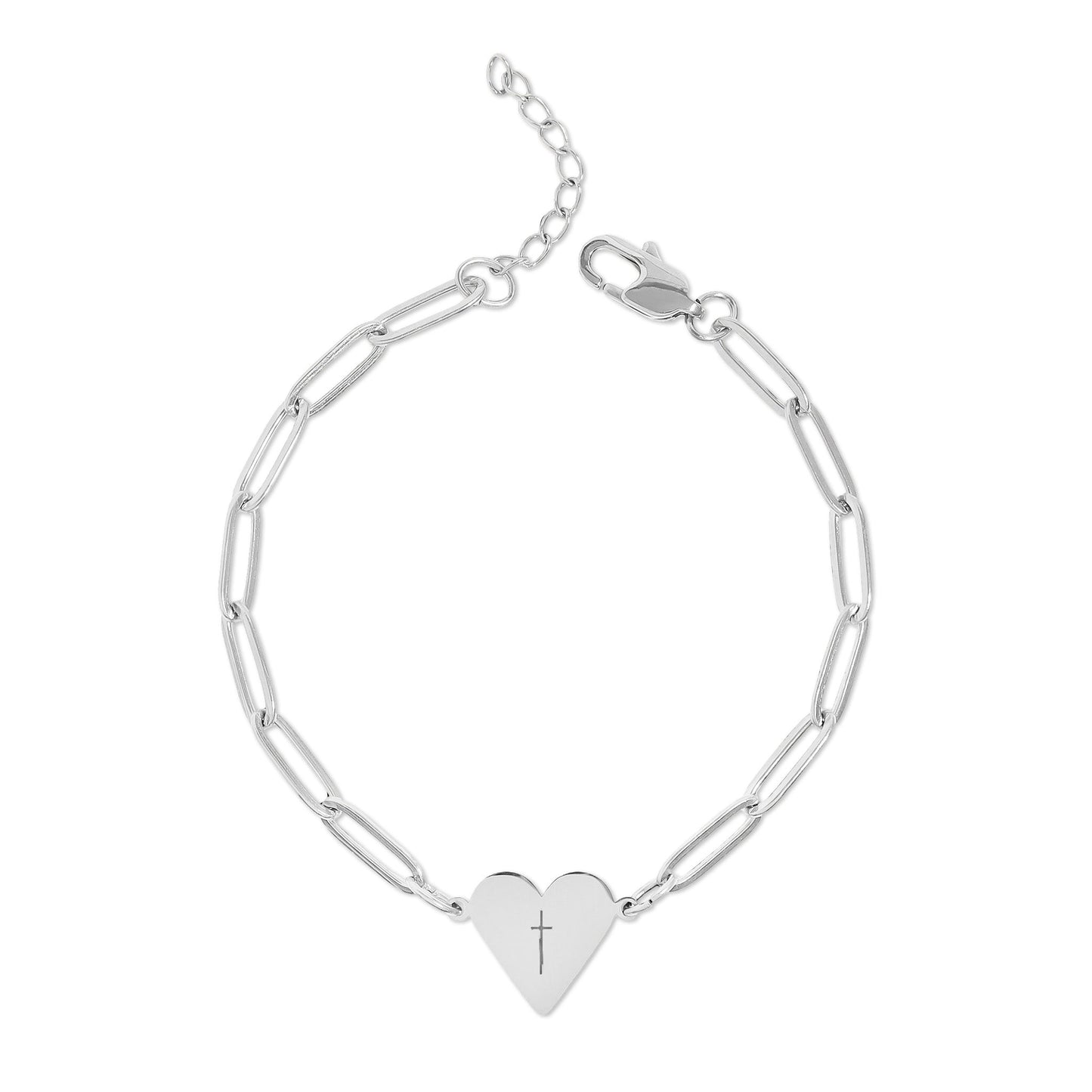 Paperclip Heart Bracelet-Cross