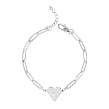 Paperclip Heart Bracelet-Cross