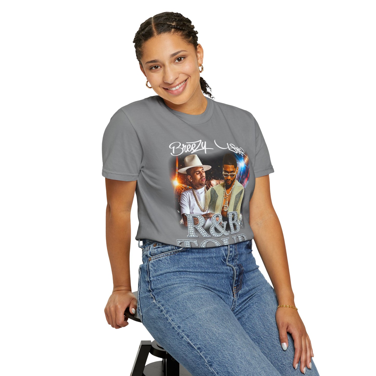 R&B Tour Graphic T-Shirt — Breezy & Usher Retro Concert Tee