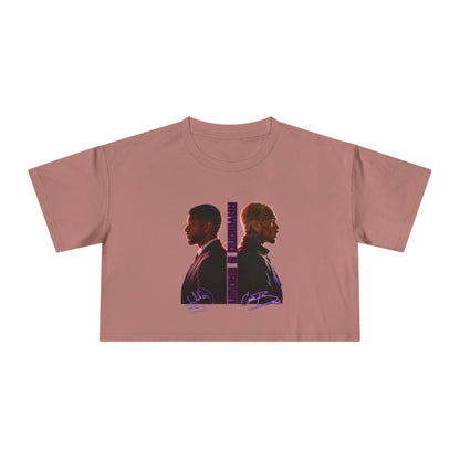 Raymond & Brown Crop Tee — Dual Profile Graphic Women's Crop Top