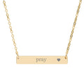 Pray Engraved Horizontal Bar Necklace