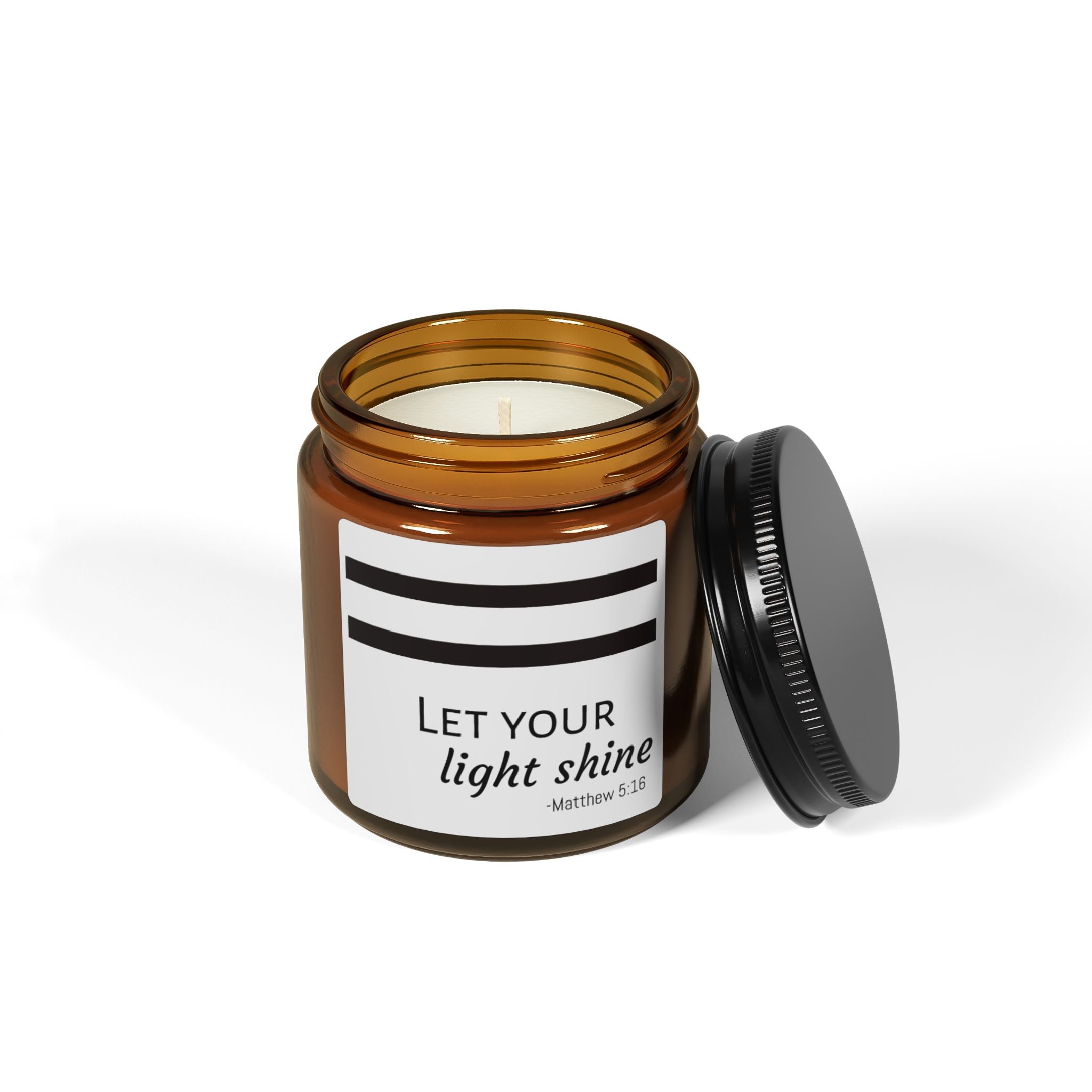 Let Your Light Shine Soy Candle — Amber Jar Scented Candle