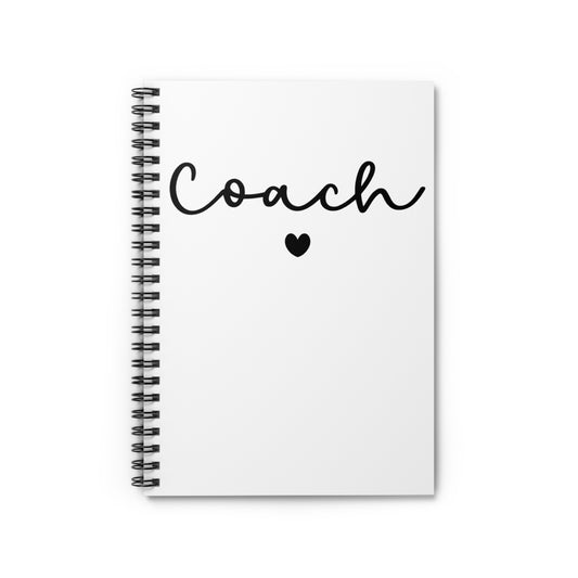 Coach Spiral Notebook — Ruled Journal with Heart