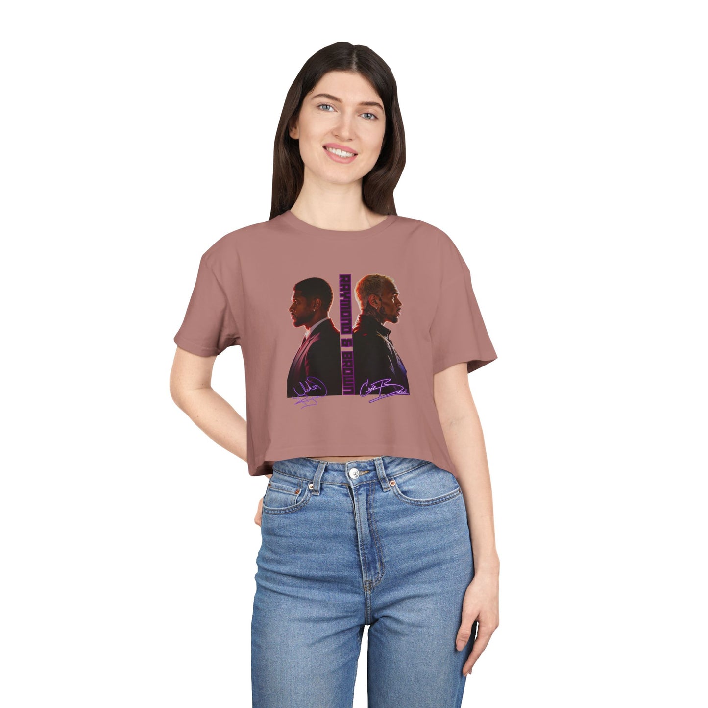 Raymond & Brown Crop Tee — Dual Profile Graphic Women's Crop Top