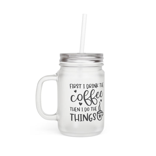 Mason Jar Tumbler with  Straw