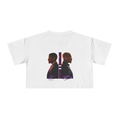 Raymond & Brown Crop Tee — Dual Profile Graphic Women's Crop Top