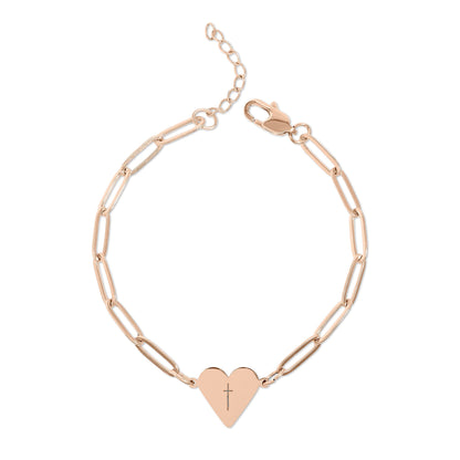 Paperclip Heart Bracelet-Cross