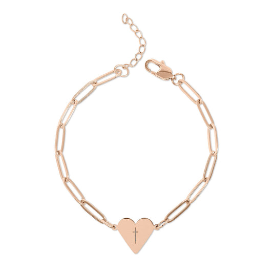 Paperclip Heart Bracelet-Cross