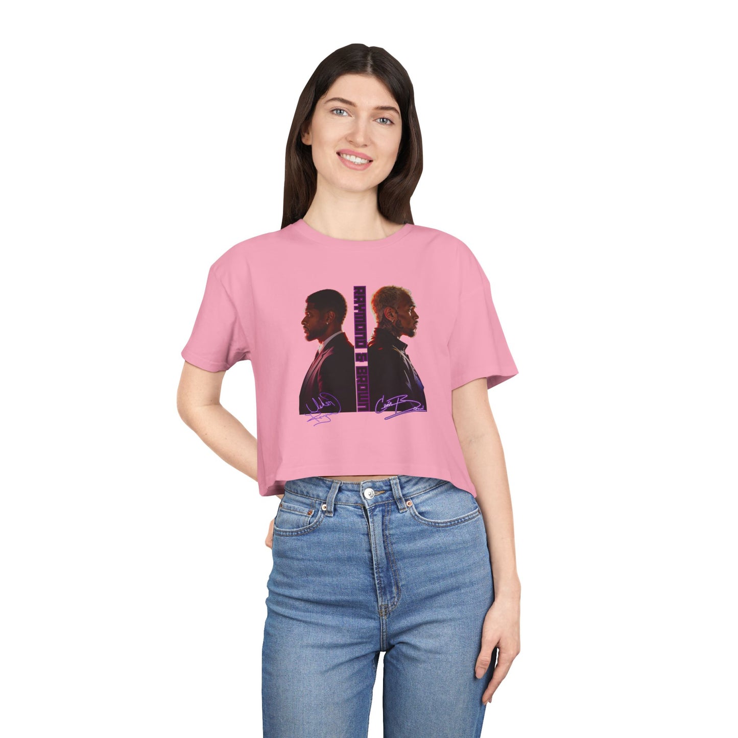 Raymond & Brown Crop Tee — Dual Profile Graphic Women's Crop Top
