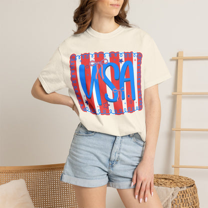 USA Patriotic T-Shirt — Red, White & Blue Fourth of July Tee