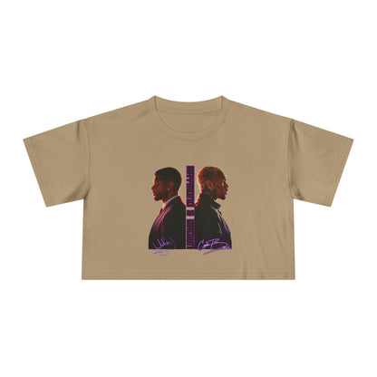 Raymond & Brown Crop Tee — Dual Profile Graphic Women's Crop Top