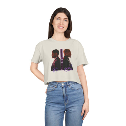 Raymond & Brown Crop Tee — Dual Profile Graphic Women's Crop Top