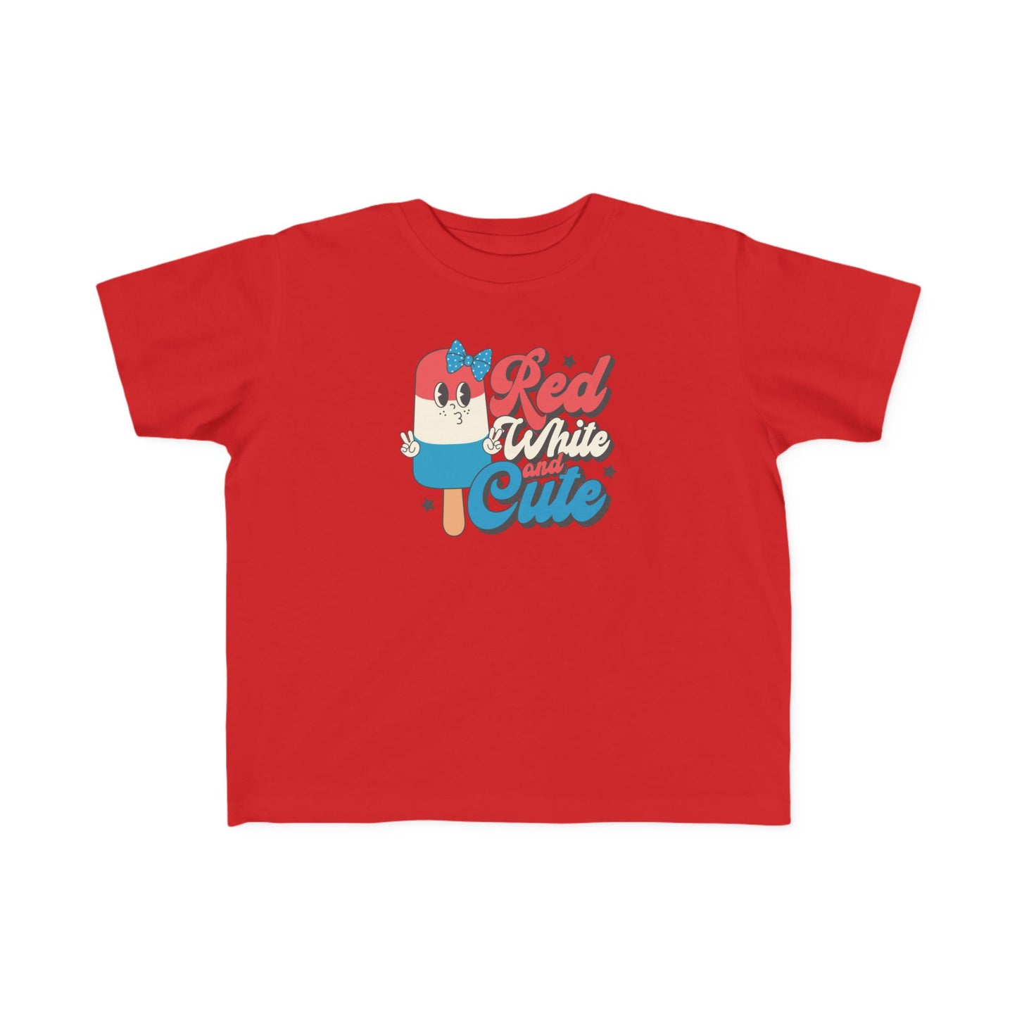 Red White & Cute Popsicle Toddler Girls Tee