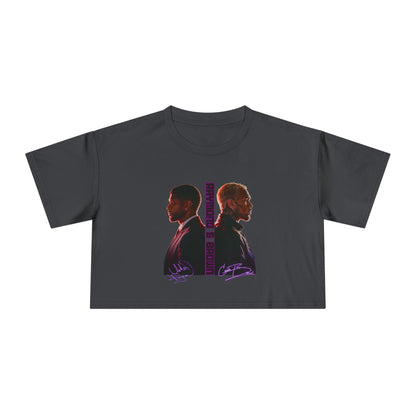 Raymond & Brown Crop Tee — Dual Profile Graphic Women's Crop Top