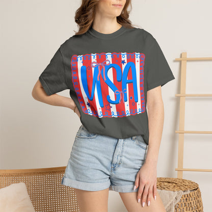USA Patriotic T-Shirt — Red, White & Blue Fourth of July Tee