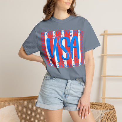USA Patriotic T-Shirt — Red, White & Blue Fourth of July Tee