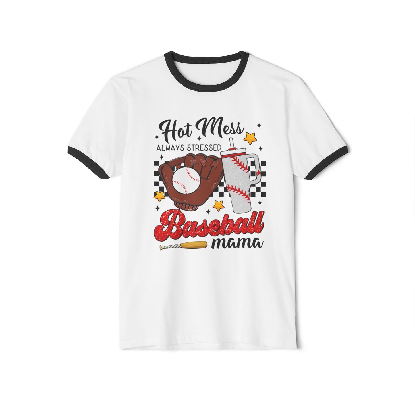 Hot Mess Always Stressed Mom- Baseball Shirt